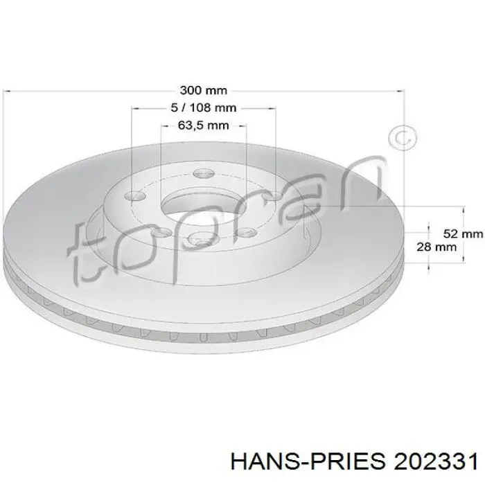 Прокладка корпусу термостата Hans Pries (Topran) 202331015