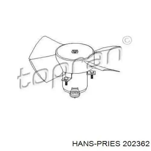 Електровентилятор охолодження в зборі (двигун + крильчатка) 202362 Hans Pries (Topran)