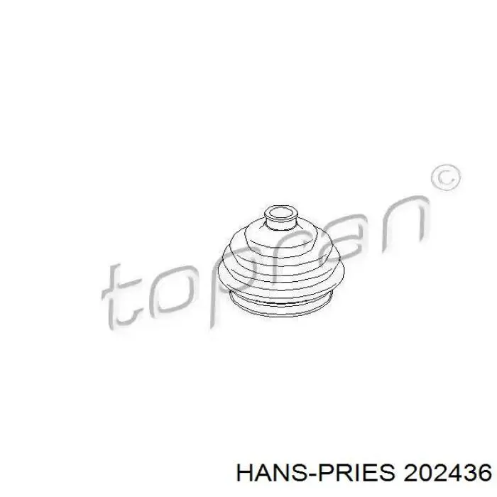 Пильник ШРКШа зовнішній, задньої піввісі 202436 Hans Pries (Topran)