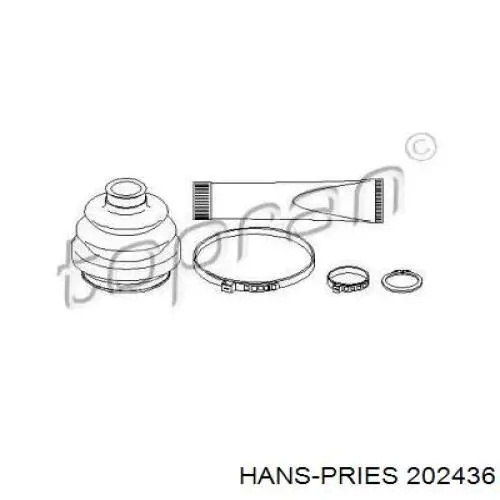 Пильник ШРУСа зовнішній, задньої піввісі 202436 Hans Pries (Topran)