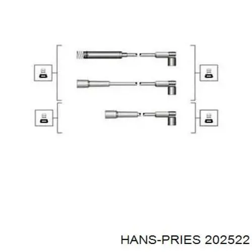 Дріт високовольтний, комплект 202522 Hans Pries (Topran)