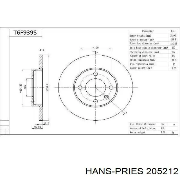 Купити 205212 Hans Pries (Topran) Розпилювач дизельної форсунки