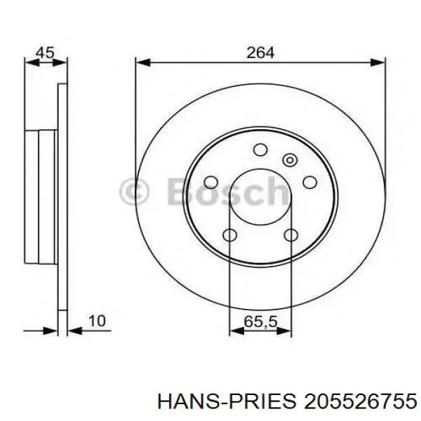 Гальмівні диски 205526755 Hans Pries (Topran)