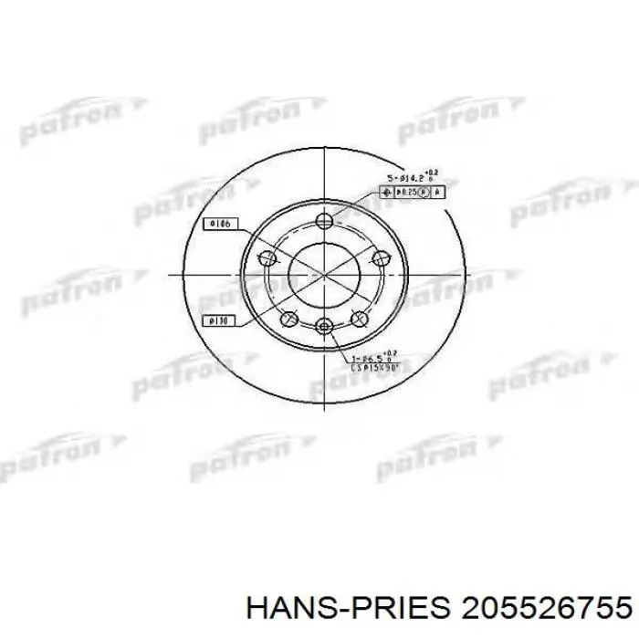Задні дискові гальма Hans Pries (Topran) 205526755 ціна, від 24.96 USD