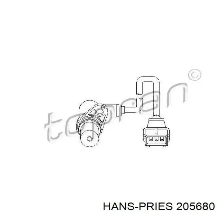 Датчик положення (оборотів) коленвалу 205680 Hans Pries (Topran)