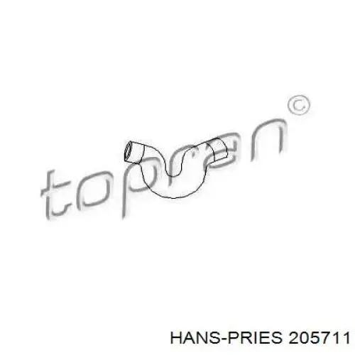 Шланг/патрубок радіатора охолодження, верхній Hans Pries (Topran) 205711 ціна, від 6.16 USD