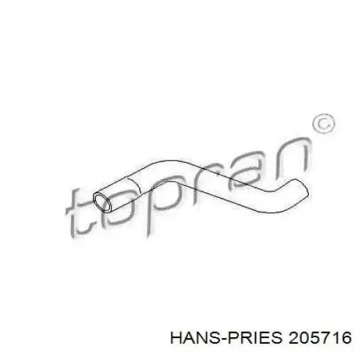 Купити 205716 Hans Pries (Topran) Шланг/патрубок радіатора охолодження, нижній