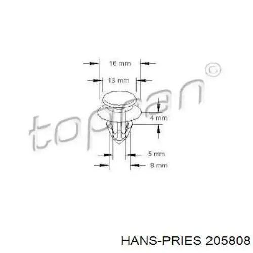 205808 Hans Pries (Topran) Пістон (кліп) кріплення обшивки дверей
