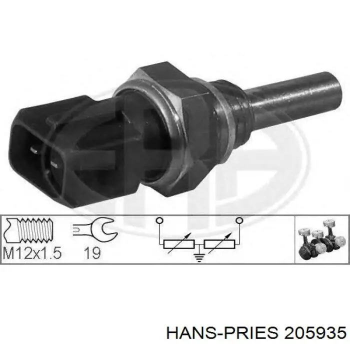 Купити 205935 Hans Pries (Topran) Датчик температури охолоджуючої рідини