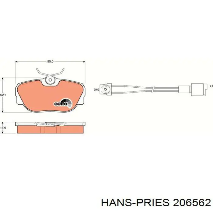 Подушка (опора) двигуна, задня Hans Pries (Topran) 206562 ціна, від 31.12 USD