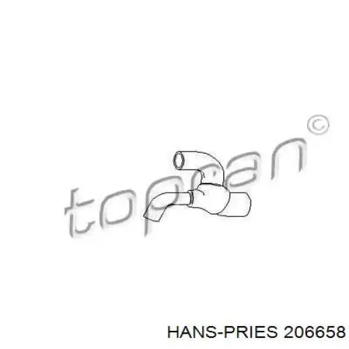206658 Hans Pries (Topran) шланг/патрубок водяного насосу, приймальний