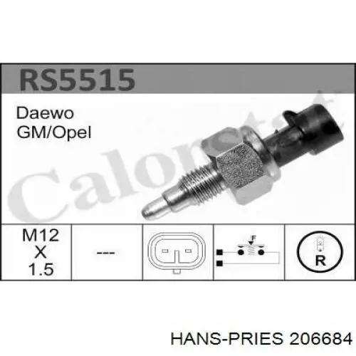 Датчик ліхтарів заднього ходу Hans Pries (Topran) 206684 ціна, від 6.56 USD