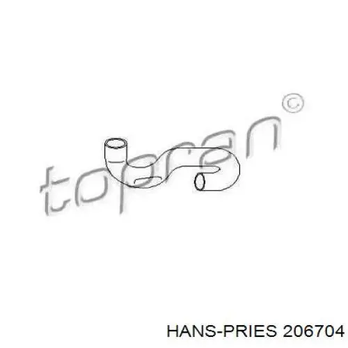 Шланг/патрубок радіатора охолодження, верхній 206704 Hans Pries (Topran)