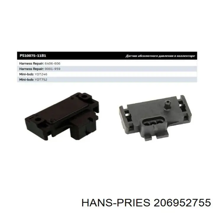 Купити 206952755 Hans Pries (Topran) Датчик абсолютного тиску