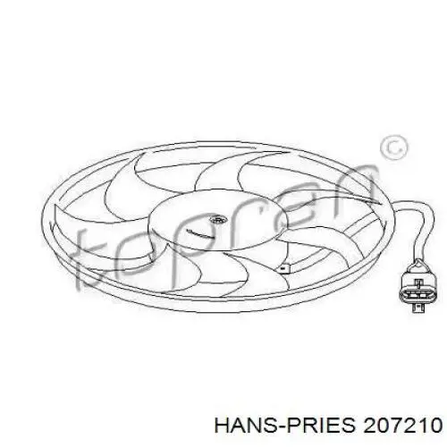 Купити 207210 Hans Pries (Topran) Електровентилятор охолодження в зборі (двигун + крильчатка)
