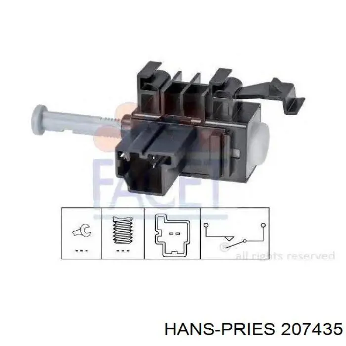 Купити 207435 Hans Pries (Topran) Вмикач ліхтарів заднього ходу