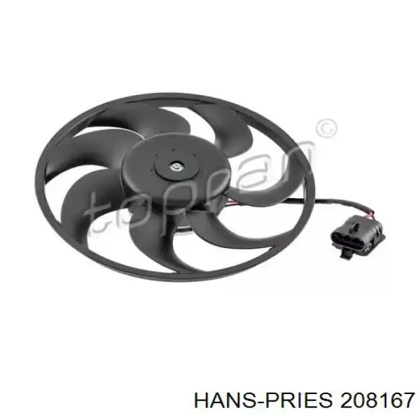 Купити 208167 Hans Pries (Topran) Електровентилятор охолодження в зборі (двигун + крильчатка)