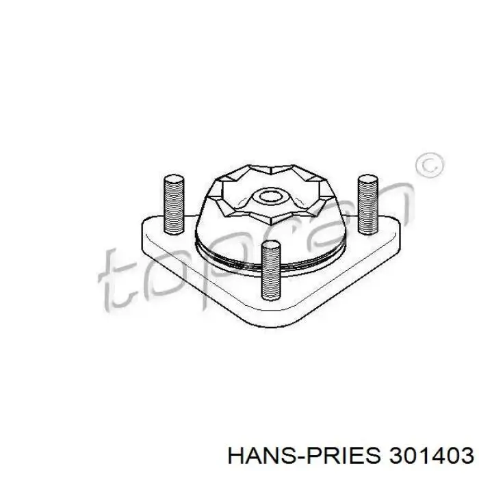 Опора стійки амортизатора переднього Hans Pries (Topran) 301403 ціна, від 11.30 USD