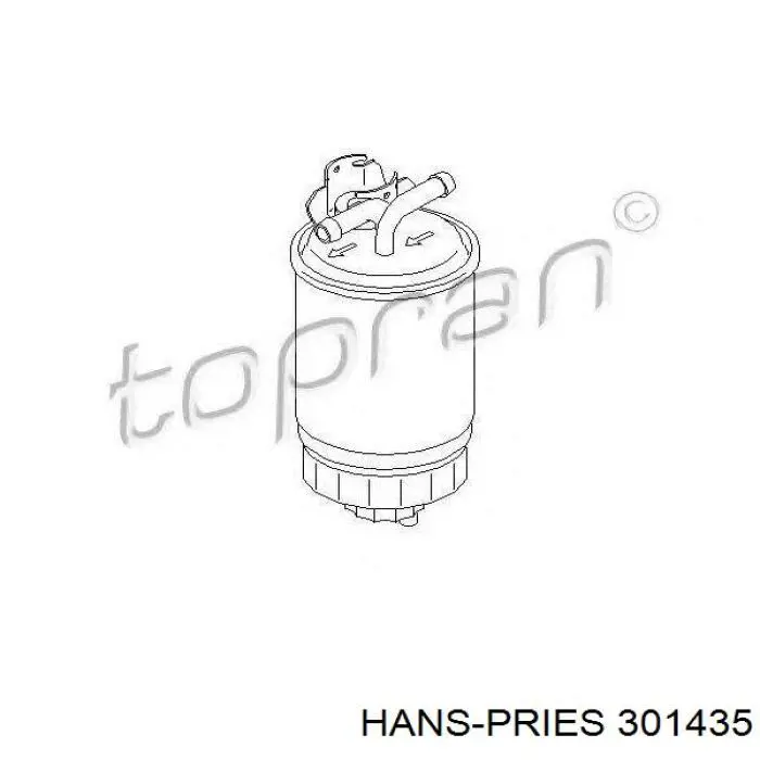 Шланг/патрубок радіатора охолодження, нижній 301435 Hans Pries (Topran)