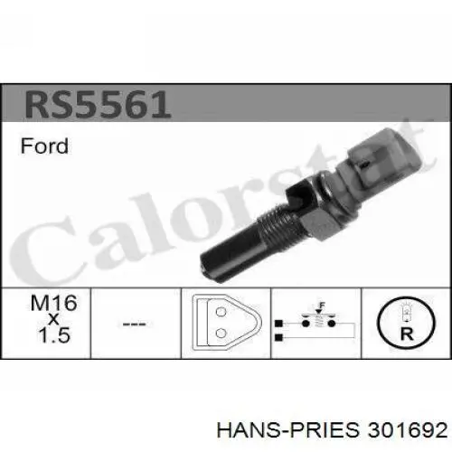 Датчик ліхтарів заднього ходу Hans Pries (Topran) 301692 ціна, від 8.70 USD