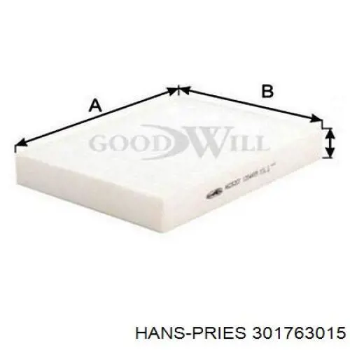 Купити 301763015 Hans Pries (Topran) Фільтр салону вугільний