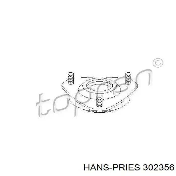 Опора амортизатора заднього Hans Pries (Topran) 302356 ціна, від 8.49 USD