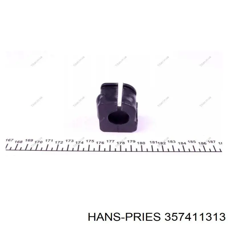 357411313 Hans Pries (Topran) Втулка стабілізатора переднього, ліва