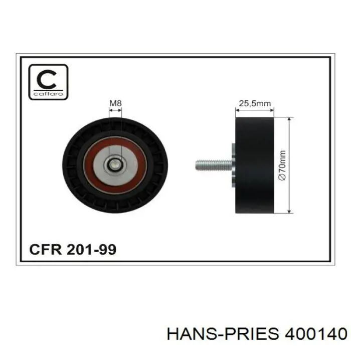 Натягувач приводного ременя 400140 Hans Pries (Topran)