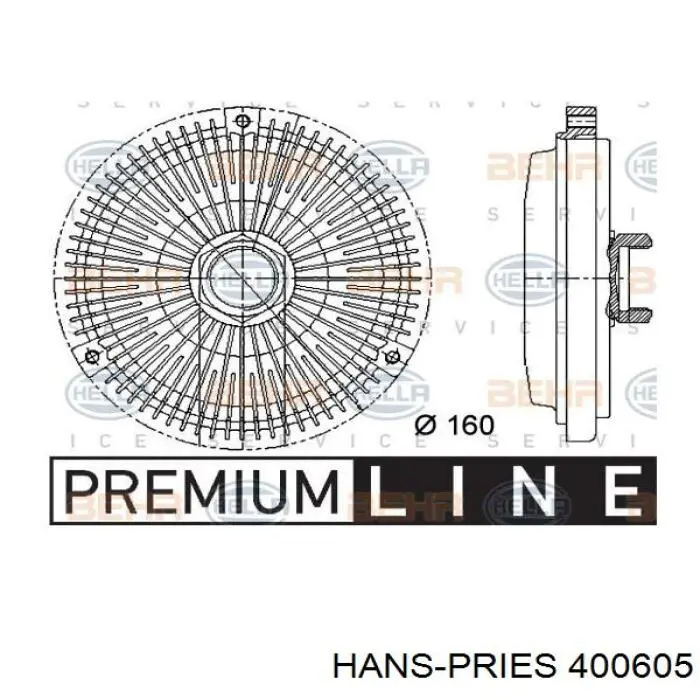 Муфта вентилятора охолодження Hans Pries (Topran) 400605