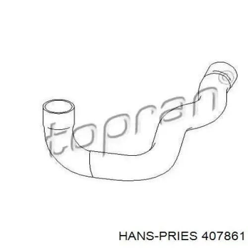 407861 Hans Pries (Topran) шланг/патрубок інтеркулера, верхній
