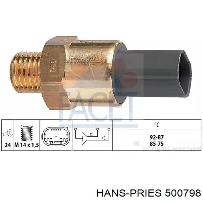 Купити 500798 Hans Pries (Topran) Датчик рівня охолоджуючої рідини в радіаторі