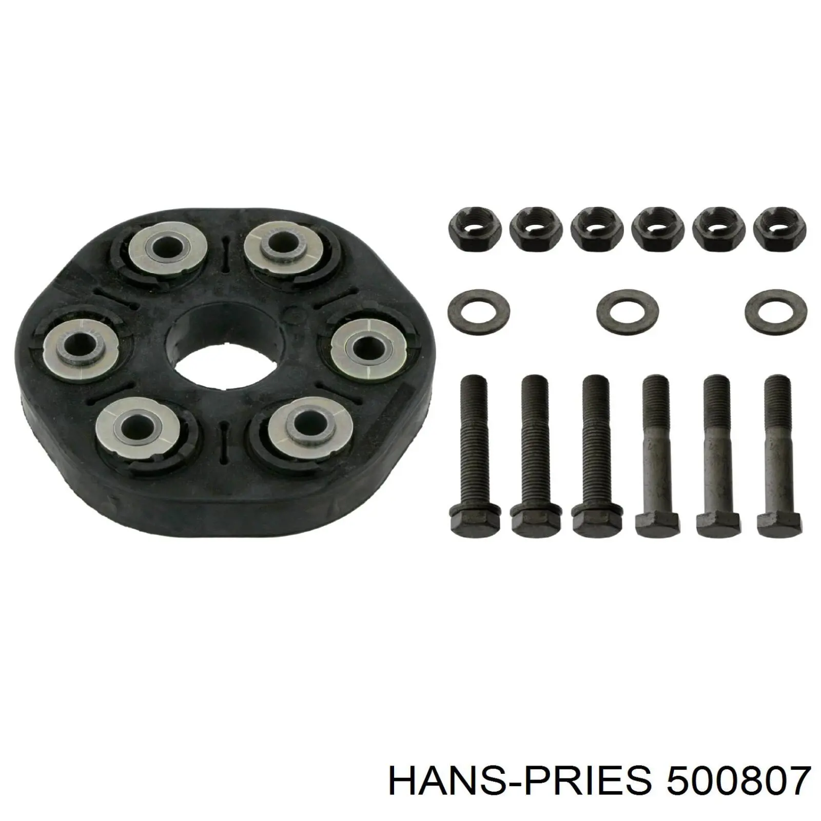 500807 Hans Pries (Topran) муфта кардана еластична, передня