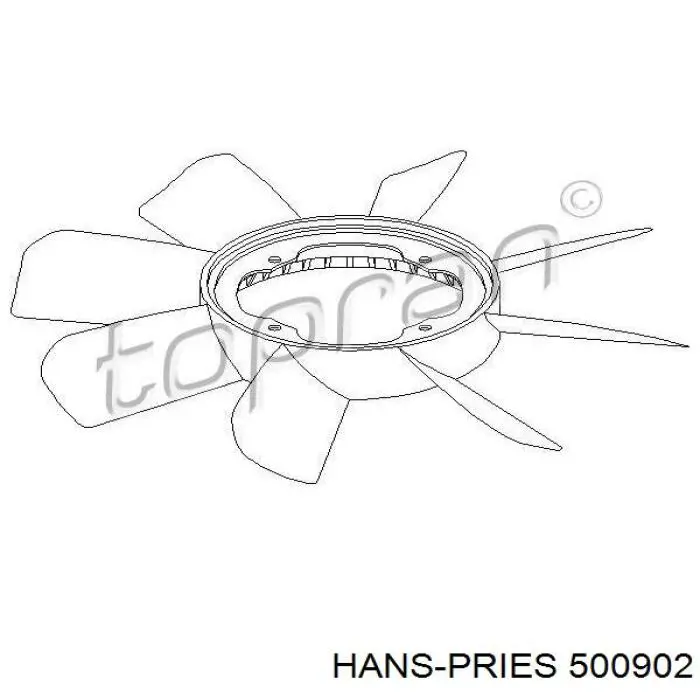 500902 Hans Pries (Topran) вентилятор/крильчатка радіатора охолодження