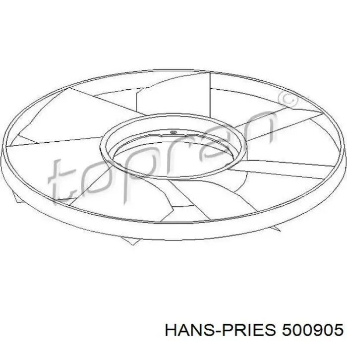 Вентилятор/крильчатка радіатора охолодження 500905 Hans Pries (Topran)