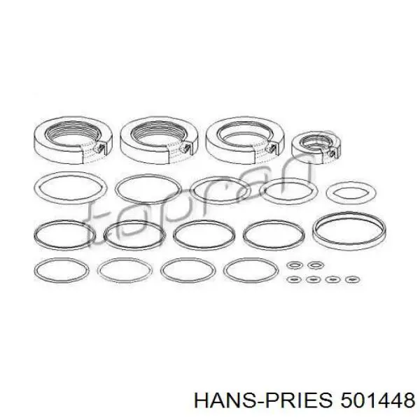 501448 Hans Pries (Topran) ремкомплект рульової рейки (механізму г/у, (комплект ущільнень))