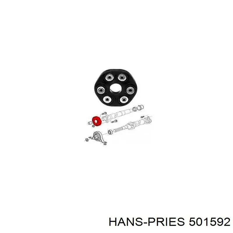 Муфта кардана еластична, передня Hans Pries (Topran) 501592