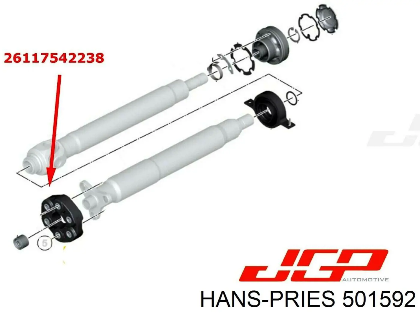 Карданний шарнір Hans Pries (Topran) 501592 ціна, від 59.07 USD