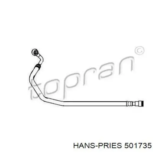 Купити 501735 Hans Pries (Topran) Шланг ГПК, низького тиску, від рейки/механізму до радіатора