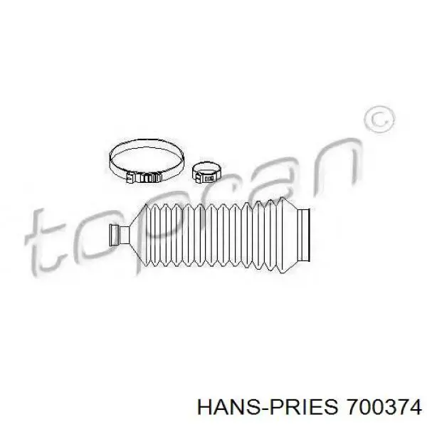 Пильник рульового механізму/рейки 700374 Hans Pries (Topran)