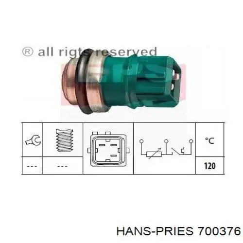700376 Hans Pries (Topran) Покажчик температури охолоджуючої рідини