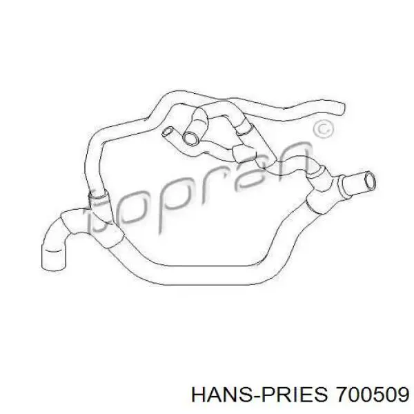 700509 Hans Pries (Topran) шланг/патрубок радіатора охолодження, нижній