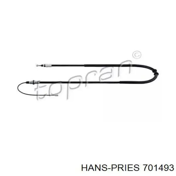 701493 Hans Pries (Topran) трос ручного гальма задній, правий/лівий
