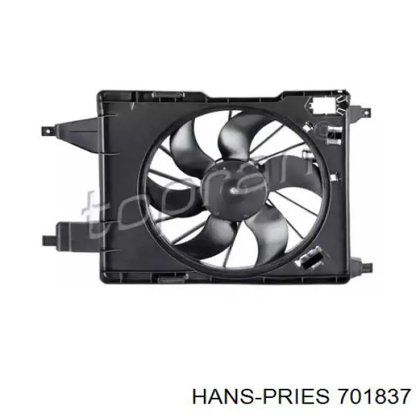 Купити 701837 Hans Pries (Topran) Дифузор радіатора охолодження, в зборі з двигуном і крильчаткою