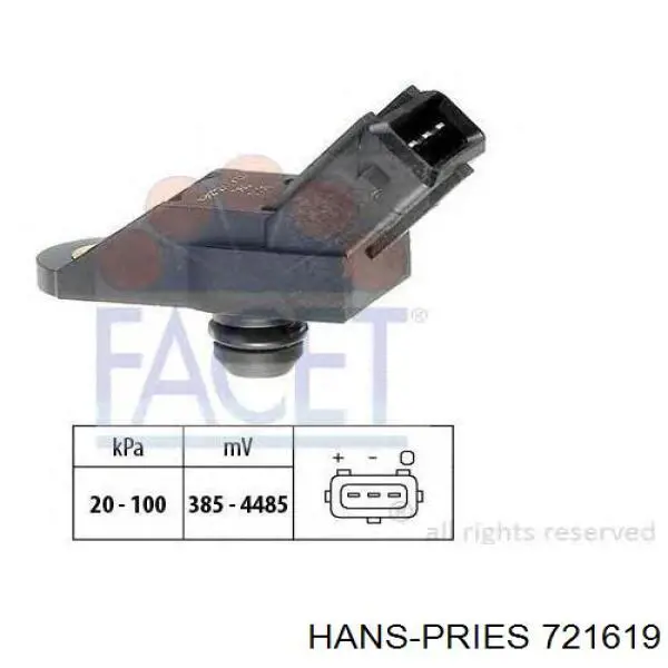 MAP сенсор Hans Pries (Topran) 721619 ціна, від 14.07 USD