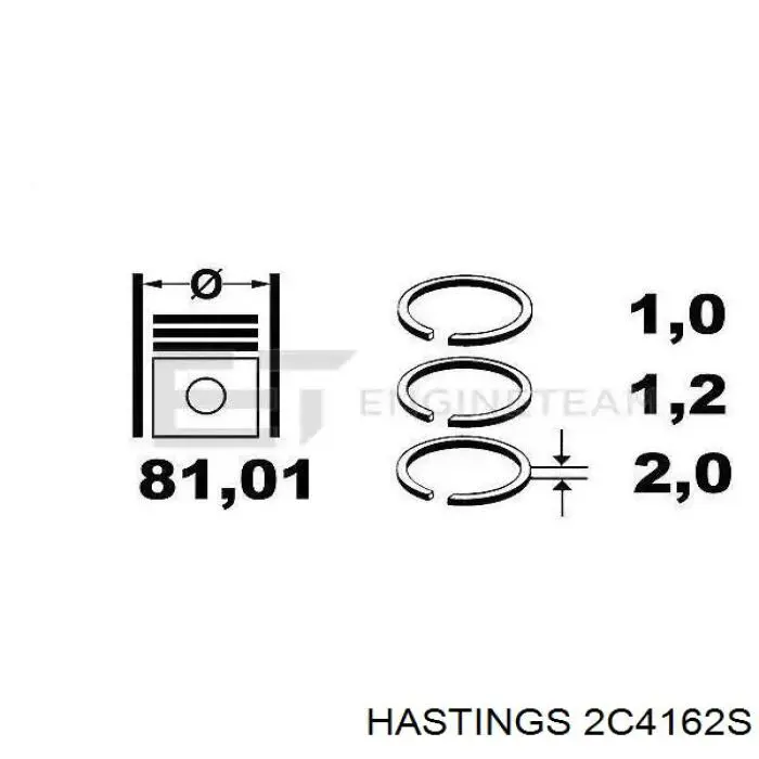 Купити 0630157 Opel Кільця поршневі на 1 циліндр, STD.