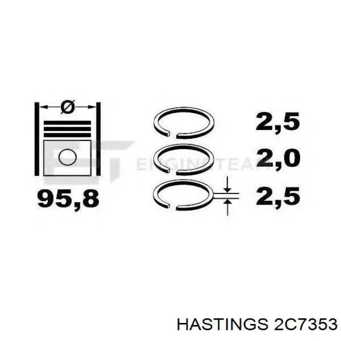 R49690STD AE Кільця поршневі комплект на мотор, STD.