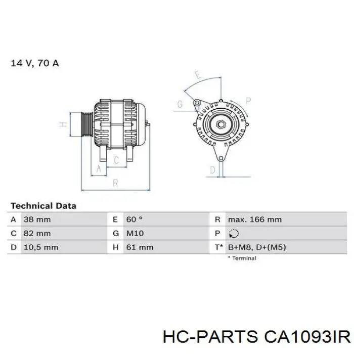 Генератор CA1093IR HC Parts