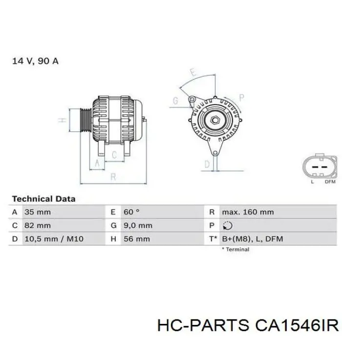 Генератор CA1546IR HC Parts