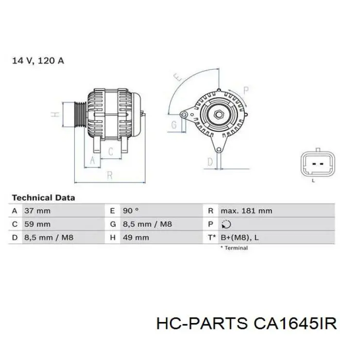 CA1645IR HC Parts Авто генератор