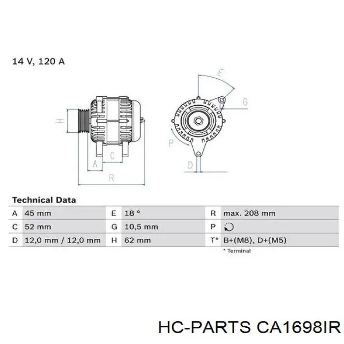 Генератор CA1698IR HC Parts